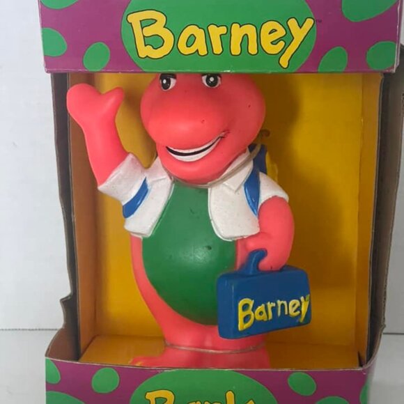 BARNEY COLLECTION- BARNEY BANK~ BABY BOP SNEAKER TOPPERS~ BARNEY CAKE SET - Picture 4 of 8